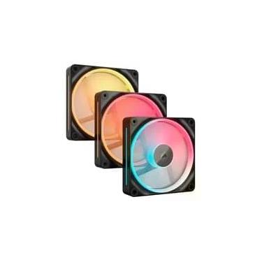 Imagem de Kit com 3 Ventoinhas Corsair LX-R RGB Series, iCUE LINK LX120-R RGB, 120mm, Preto- CO-9051050-WW