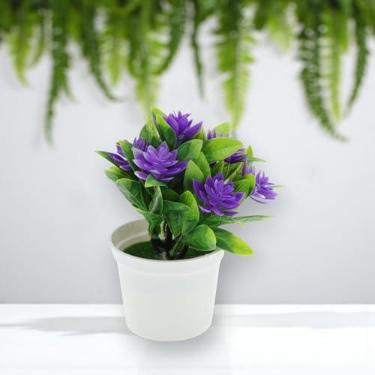 Imagem de Generic 1 vaso de flores artificiais de plástico roxo 14 x 12 x 16 cm