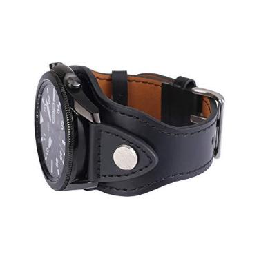 Imagem de KONAFEI Pulseira compatível com Samsung Galaxy Watch 5 e 4/Active 2 de 40 mm e 44 mm/Watch 5 Pro 45 mm/Galaxy Watch 4 Classic 42 mm 46 mm/Watch 3 de 41 mm, pulseira de couro de 20 mm, pulseira vintage para homens e mulheres, couro, Ágata