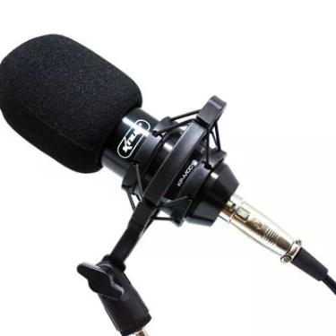 Imagem de Microfone Condensador Knup KP-M0010, Com Braço Articulado e Shock Mount, Ideal para Podcasts, Youtubers, Stream e Live