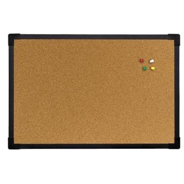 Imagem de QUADRO DE AVISO CORTICA REVESTIDO PRETO NEO 040 X 030 CM, STALO