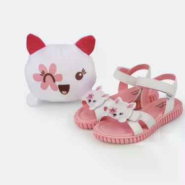 Imagem de Sandália Papete Infantil Pamps Candy Branca - Vem com Pelúcia Ceci Exc