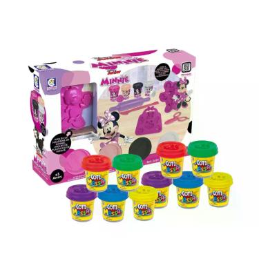 Imagem de Kit Brinquedo Infantil Massinha de Modelar Minnie Disney + 10 Potes Co