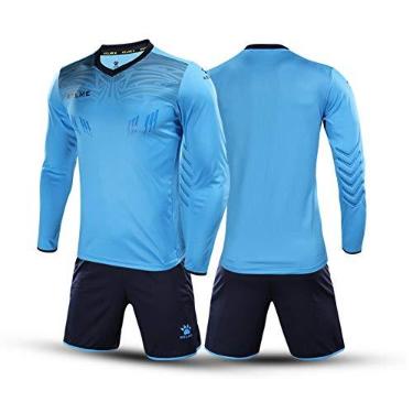 Imagem de KELME Camisa de goleiro acolchoada masculina e feminina, manga comprida, camiseta de goleiro de futebol juvenil, kit de uniforme de goleiro adulto