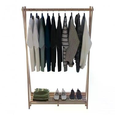 Imagem de Arara De Roupas Cabideiro Parede De Pinus