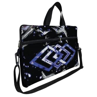 Imagem de Case Capa Maleta Premium Para Notebook Laptop de 15.6 com Alça de Mão Alça de Ombro e Zíper Lateral - Abstrato Azul