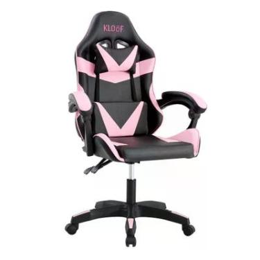 Imagem de Cadeira Giratória Gamer Kl1 Preto E Rosa