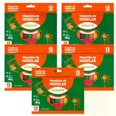 Imagem de Kit 5 Caixinhas de Massa de Modelar 180G (Pacote com 12 unidades) Leo&