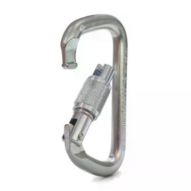 Imagem de Mosquetão Aço 45kn Assimétrico D Rosca Keylock Ce En Uiaa Nbr Usclimb