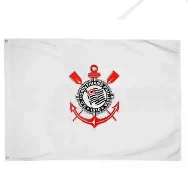 Imagem de Bandeira Torcedor Corinthians 1 Face 130x90cm Oficial Licenciada - Bra