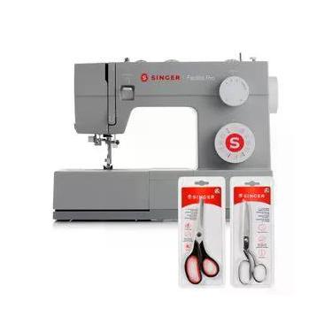 Imagem de Kit Máquina de Costura Facilita Pro 4432 + Tesoura 10" Tecido e Tesoura Multiuso Preta