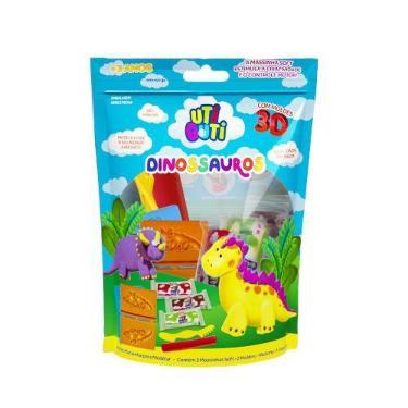Imagem de Kit Massinha de Modelar Uti Guti Dinossauros 7 Peças