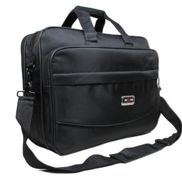Imagem de Bolsa Pasta Notebook Executiva Alça Tiracolo de Ombro Nylon Masculina Feminina (Preto)