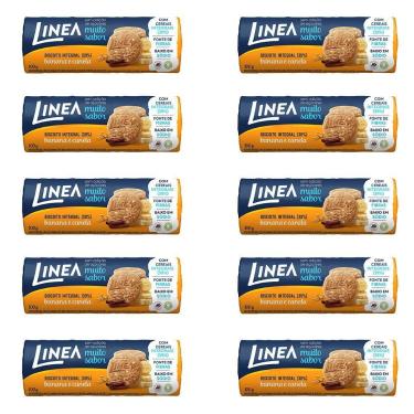 Imagem de Biscoito Integral Linea Banana e Canela Kit 10 Pacotes 100g