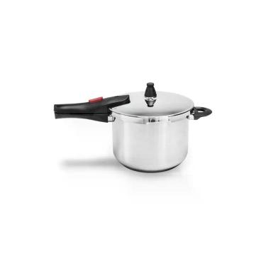 Imagem de Panela de Pressão Ultra Fundo Triplo Aço Inox com Revestimento Aço Inox 4L Quatro Dispositivos de Segurança Brinox
