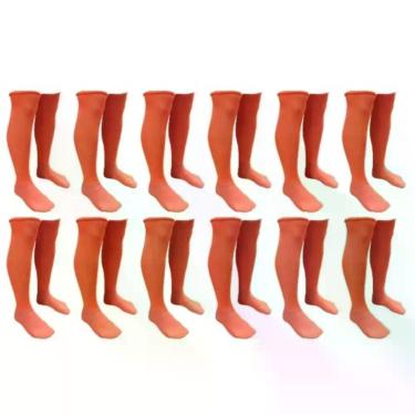 Imagem de Meião De Futebol Delfia Popular Adulto Kit Com 12 Pares 38 a 44, Laran
