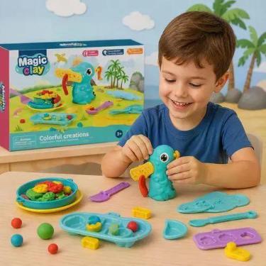 Imagem de Kit Massinha Modelar Infantil Brinquedo Criativo Massa Colorida Crianç