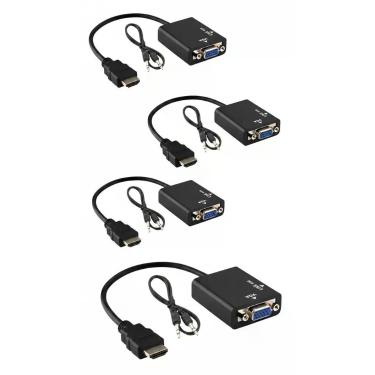 Imagem de Kit 5 Adaptadores HDMI para VGA com Saída de Áudio P2 - Congratulation