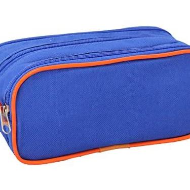 Imagem de Estojo LS Bolsas Triplo Azul com Laranja - EE2130