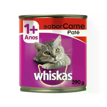 Imagem de Ração Úmida para Gato Adulto Lata Whiskas - Carne 290g, Carne, 290g
