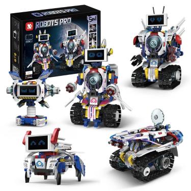 Imagem de Robô de Brinquedo Controle Remoto Robótica 5 em 1 603 peças Transforme