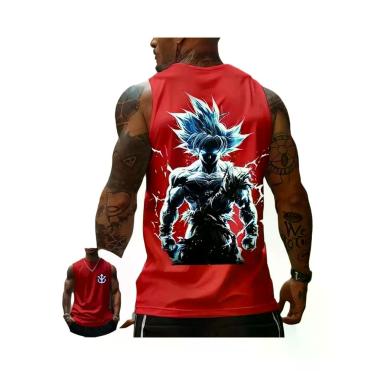 Imagem de Colete De Fitness Sem Mangas Dragon Ball Super Saiyan Para Homens E Mu