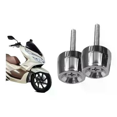 Imagem de Par Peso do Guidão para Moto Honda Pcx 150 2019 2020 2021 Prata para Redução de Vibrações em Alumínio Importado OEM