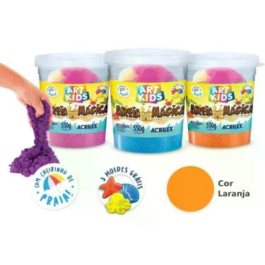 Imagem de Massa Areia Areia Magica Laranja 550G C/MO - Acrilex