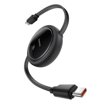 Imagem de Baseus Cabo USB C para USB C, cabo de carregamento rápido retrátil USB C 5A de 100 W, cabo carregador USB tipo C predefinido de 4 estágios para iPhone 16 15 Pro Plus Pro Max, MacBook, iPad, Samsung