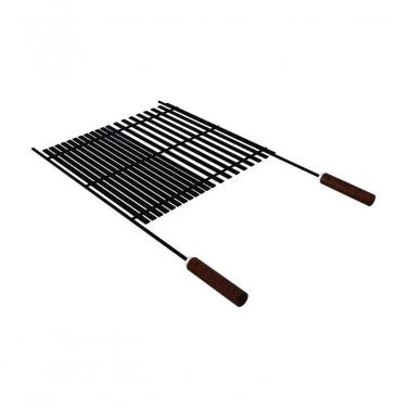 Imagem de Grelha Tramontina Churrasco Black 74,1x44,2cm Em Aço Carbono E Cabos De Madeira