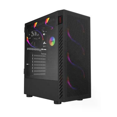 Imagem de Gabinete Gamer Bolter Black Vulcan - Lateral Em Vidro -...