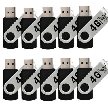 Imagem de Kit 10 Pendrive 4GB Usb 2.0 Altomex AL-U-4 Preto e Prata