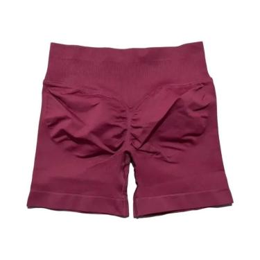 Imagem de Shorts De Yoga E Corrida Femininos De Cintura Alta Sem Costura, Elásti