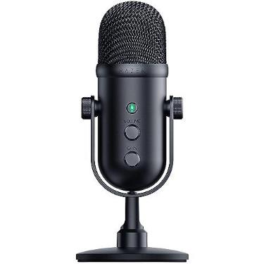 Imagem de Razer Microfone USB Seiren V2 Pro para streaming, jogos, gravação, podcasts no PC, Twitch, YouTube: filtro passa-alto - monitoramento de microfone e controle de ganho - Amortecedor embutido e