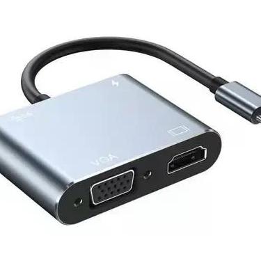 Imagem de Hub Usb Tipo C Compatível Macbook Saída Hdmi E Vga - Rhos
