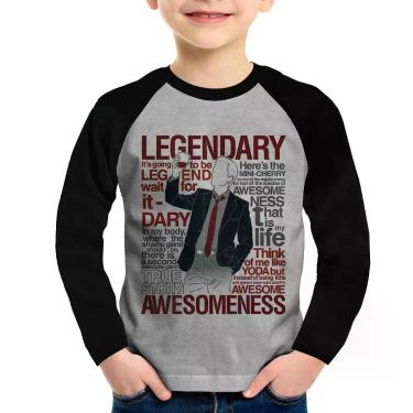 Imagem de Camiseta Raglan Infantil Legendary Awesomeness Manga Longa - Foca na M