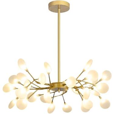 Imagem de Gimpo, Lustre Teto 75cm Ramos de Árvore 30 LEDs Luminária Metal Dourado Gimpo KJDD-E-522-GOLD-30