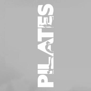 Imagem de Adesivo Para Palavra Pilates 2metros Por 38 Cm Branco