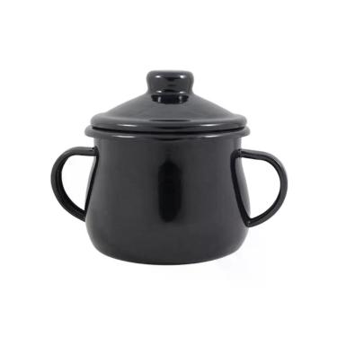 Imagem de Açucareiro Esmaltado Preto 380ML Ewel em Aço Especial com Esmalte Vítreo Atóxico para Servir e Decorar