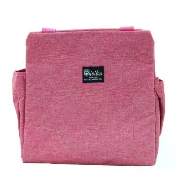 Imagem de Bolsa Marmita Lancheira Termica Casual Discreta Adulto Trabalho Faculdade Rosa