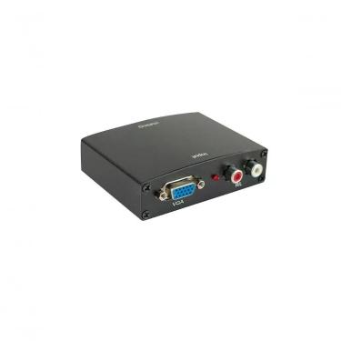 Imagem de Conversor de Áudio e Vídeo Evus C-090 para Transmissão de Sinal VGA e RCA para HDMI com Plug & Play Versão HDMI 1.2