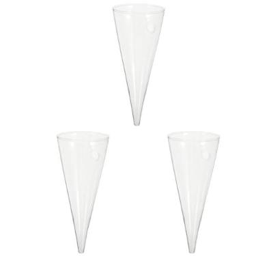 Imagem de Homoyoyo Vaso de cone de vidro transparente – Vaso de terrário montado na parede para exibições de plantas elegantes para arranjos de flores e decoração de casa, design circular exclusivo para jardins