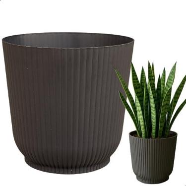 Imagem de Cachepot Talin Preto 2,5L 16cm x 15cm de Polipropileno Duro e Resistente, Compativel com Sistema Autoirrigável - Vaso Decorativo Elegante para Plantas - Top Garden