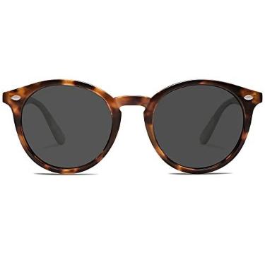 Imagem de SOJOS Óculos de sol retrô redondos polarizados para mulheres e homens clássicos vintage Sunnies SJ2069, Tartaruga antiga/cinza, Medium
