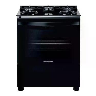 Imagem de Fogão Brastemp 5 Bocas Preto Com Mesa de Vidro e Turbo Chama - BFS5VCE