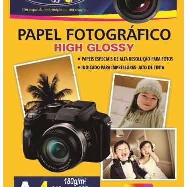 Imagem de Papel Fotografico Inkjet A4 High Glossy 180G Pct.C/50 Off Paper