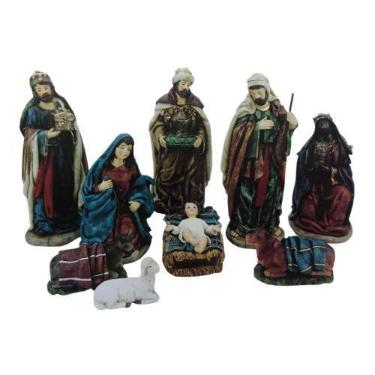 Imagem de Presépio Natalino Enfeite Decorativo com 9 Peças Resina - Wincy