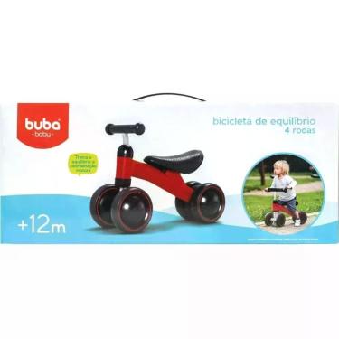 Imagem de Bicicleta Andador Infantil 4 Rodas Sem Pedal Bike Buba 10728, Vermelho