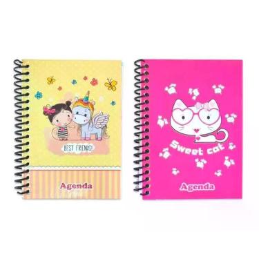 Imagem de Kit C/ 3 Agenda Permanente 128 FL Espiral Estampas Sortidas - Star Col