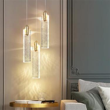 Imagem de Luminária pendente nórdica criativa em formato de bolha de cristal, luz decorativa para sala de estar e quarto (Estilo 9 (3 lâmpadas))